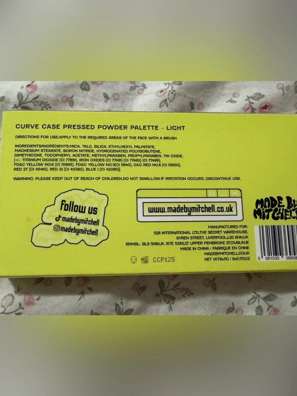Made By Mitchell Curve Pressed Case Light Palette - Yellow & Brown